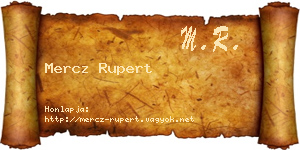 Mercz Rupert névjegykártya